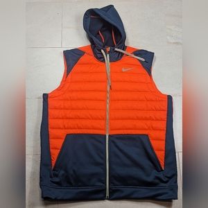 Nike Therma Winterized Full Zip Vest Hooded Orange/Blue Sz XXL NWT